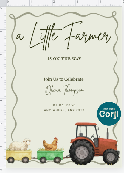 A Little Farmer Boy Invitation