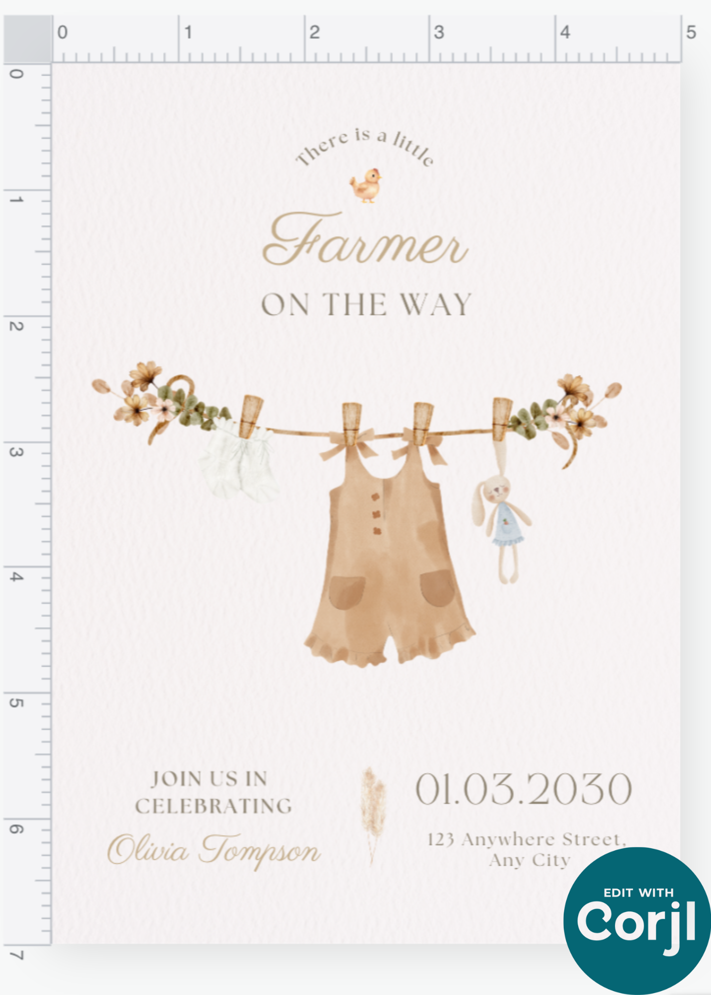 A Little Farmer Girl Invitation