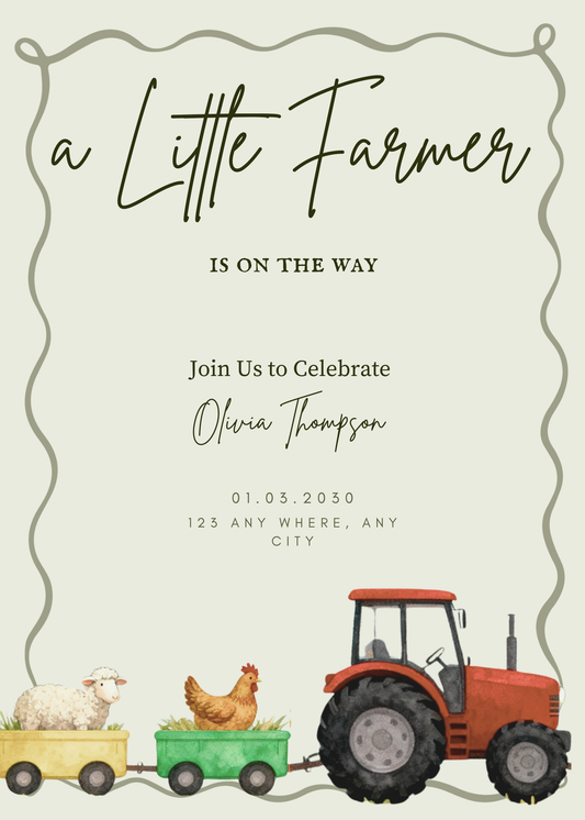 A Little Farmer Boy Invitation